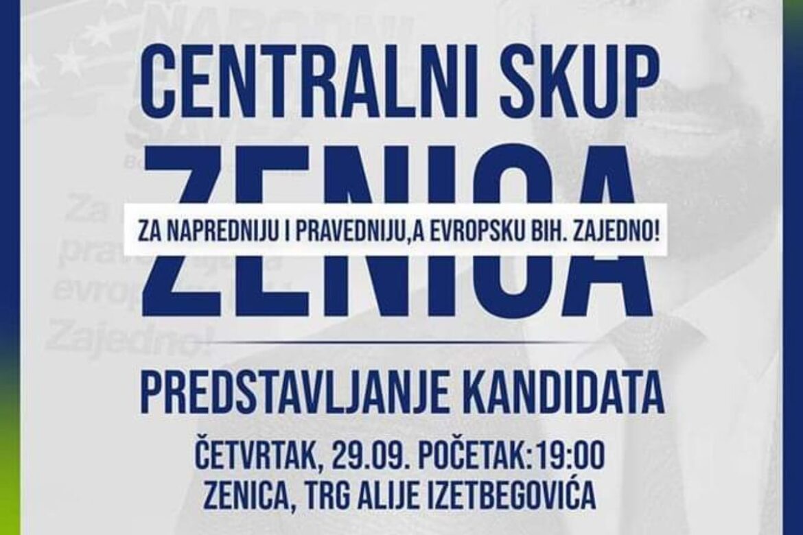 NES Zenica: Večeras centralni predizborni skup na Trgu Alije Izetbegovića uz muzički program Lapsus benda!