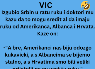 VIC DANA: Izgubio Srbin u ratu ruku