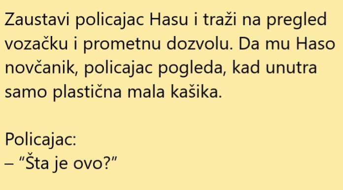 VIC DANA: Zaustavlja policajac Hasu