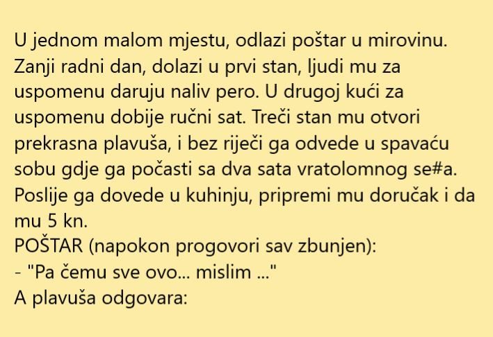 VIC DANA: Poštar odlazi u mirovinu