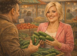 Jelena kupuje krastavce