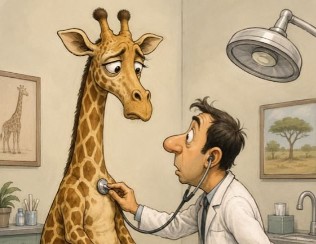 Žirafa došla kod doktora