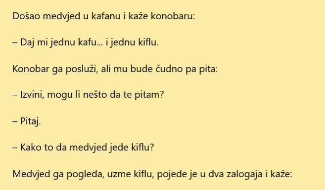 Došao Medo u kafanu