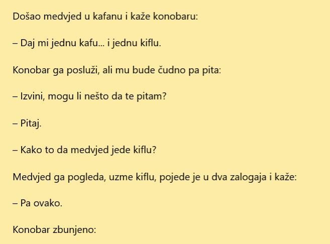 Došao Medo u kafanu