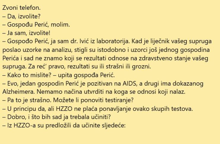 VIC DANA: Laboratorijski nalazi