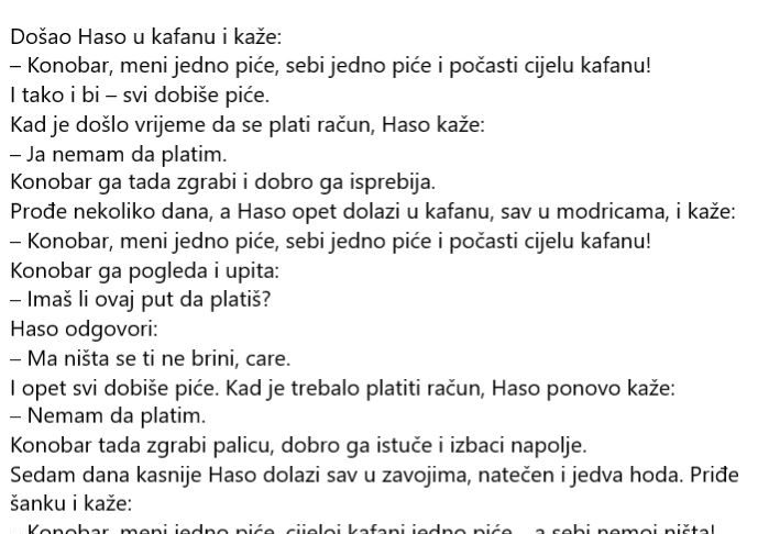 Haso časti cijelu kafanu