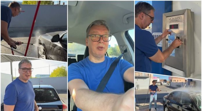 VUČIĆ POKUŠAO DA OPERE AUTO, NESVAKIDAŠNJI SNIMAK Doživeo peh sa žetonima, svađao se sa crevom, na patosnice i zaboravio! PRIPREME ZA KAMPANJU U PUNOM JEKU VUČIĆ POKUŠAO DA OPERE AUTO, NESVAKIDAŠNJI SNIMAK Doživeo peh sa žetonima, svađao se sa crevom, na patosnice i zaboravio! PRIPREME ZA KAMPANJU U PUNOM JEKU - featured image