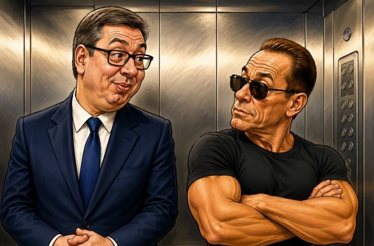 VIC DANA: Vučić i Van Damme u liftu