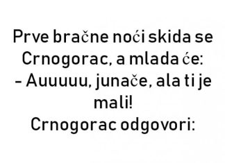 VIC DANA: Crnogorac i prva bračna noć